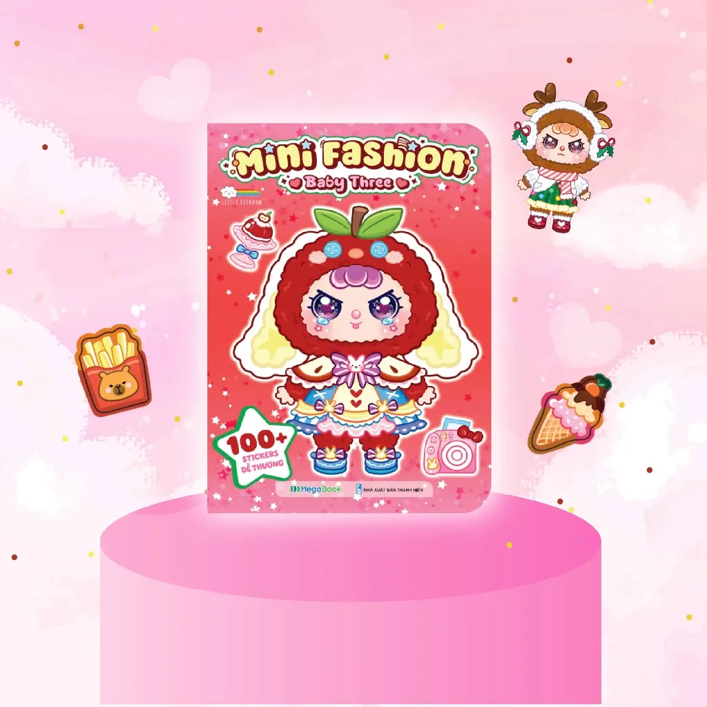 Ảnh Sách Mini Fashion - Baby Three (Bóc dán hơn 100+ stickers váy, phụ kiện xinh đẹp) cho bé gái 2