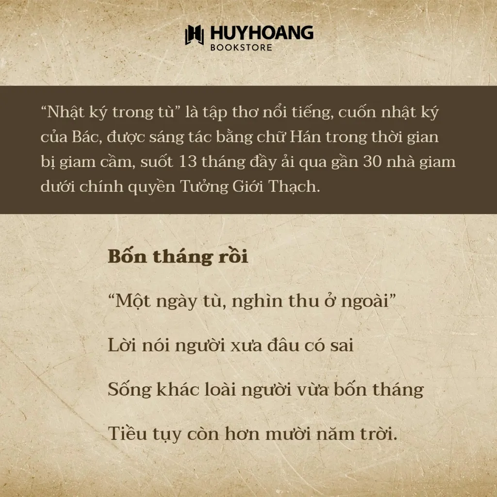 Ảnh Sách nhật ký trong tù hồ chí minh, thơ hồ chí minh, sách bác hồ, văn học kinh điển, tác phẩm văn học 1