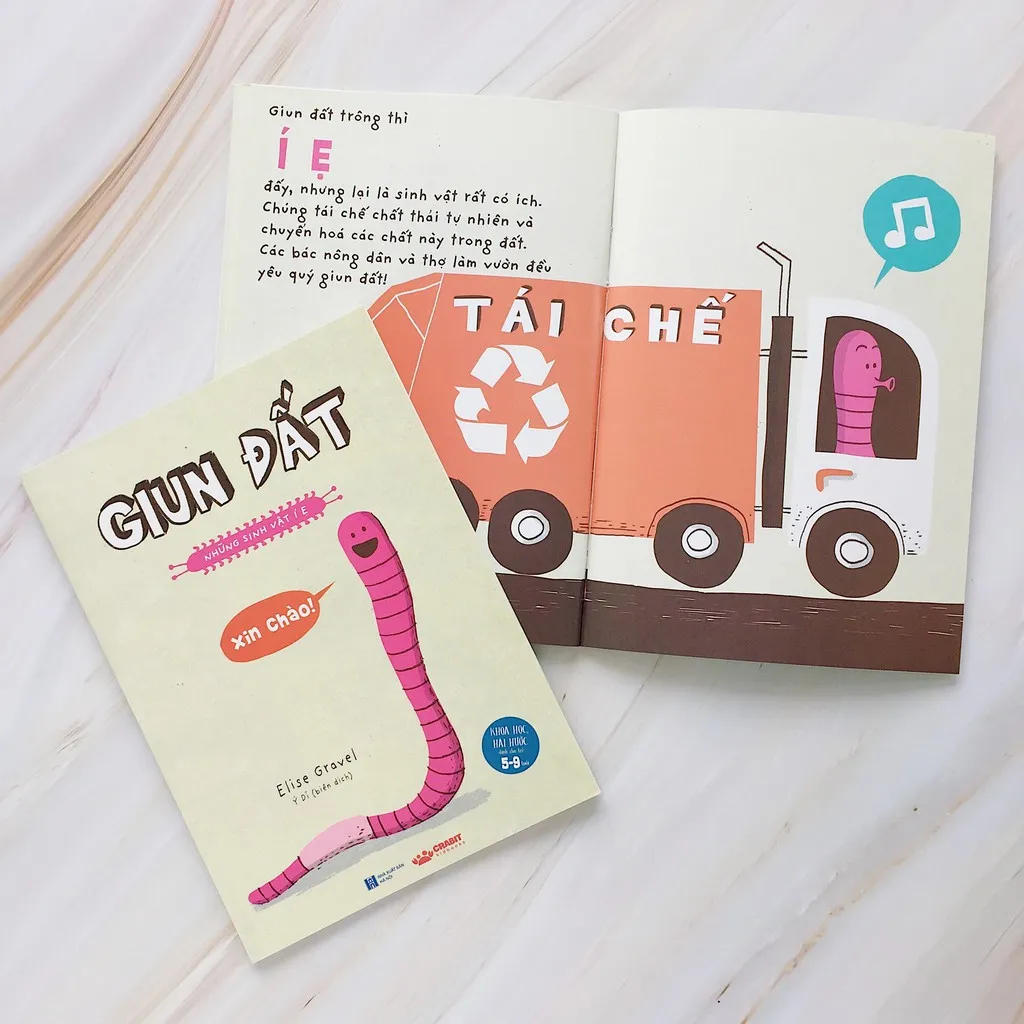 Ảnh Sách - Những sinh vật í ẹ - Giun đất - Nhận biết con vật cho bé - Khoa học vui nhộn - Crabit Kidbooks 2