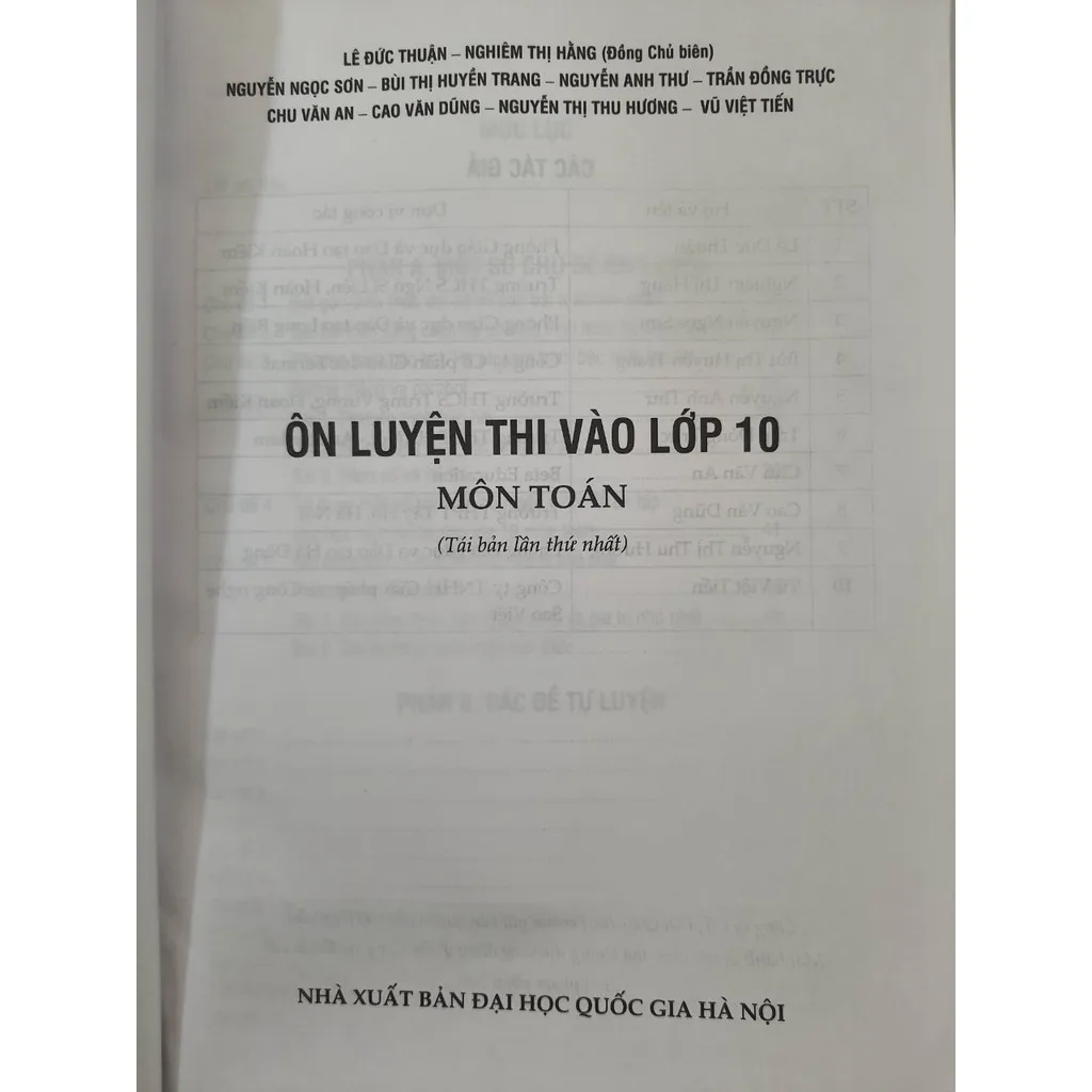 Ảnh Sách - Ôn luyện thi vào lớp 10 môn Toán 1