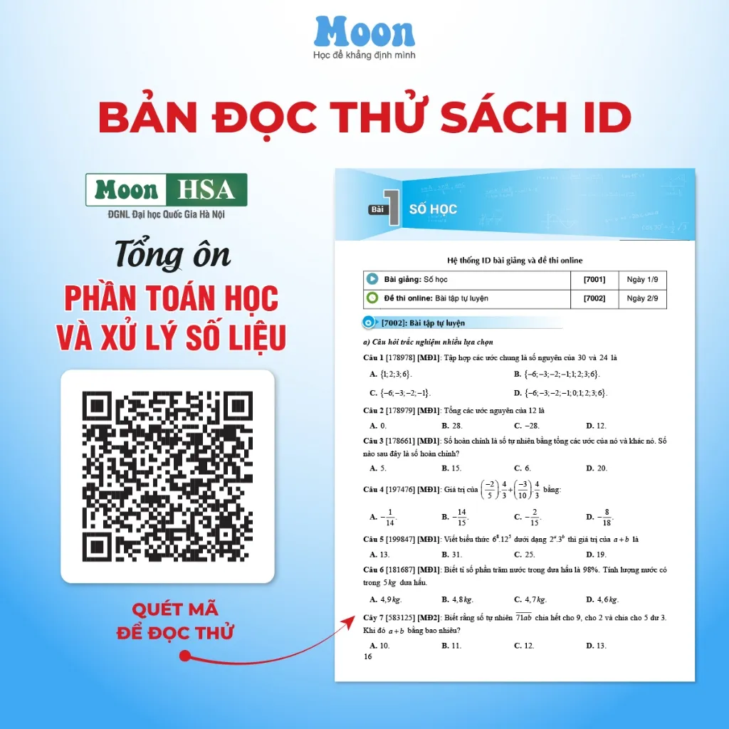 Ảnh Sách ôn thi đánh giá năng lực 2025- HSA, TSA, APT | Sách ID 1