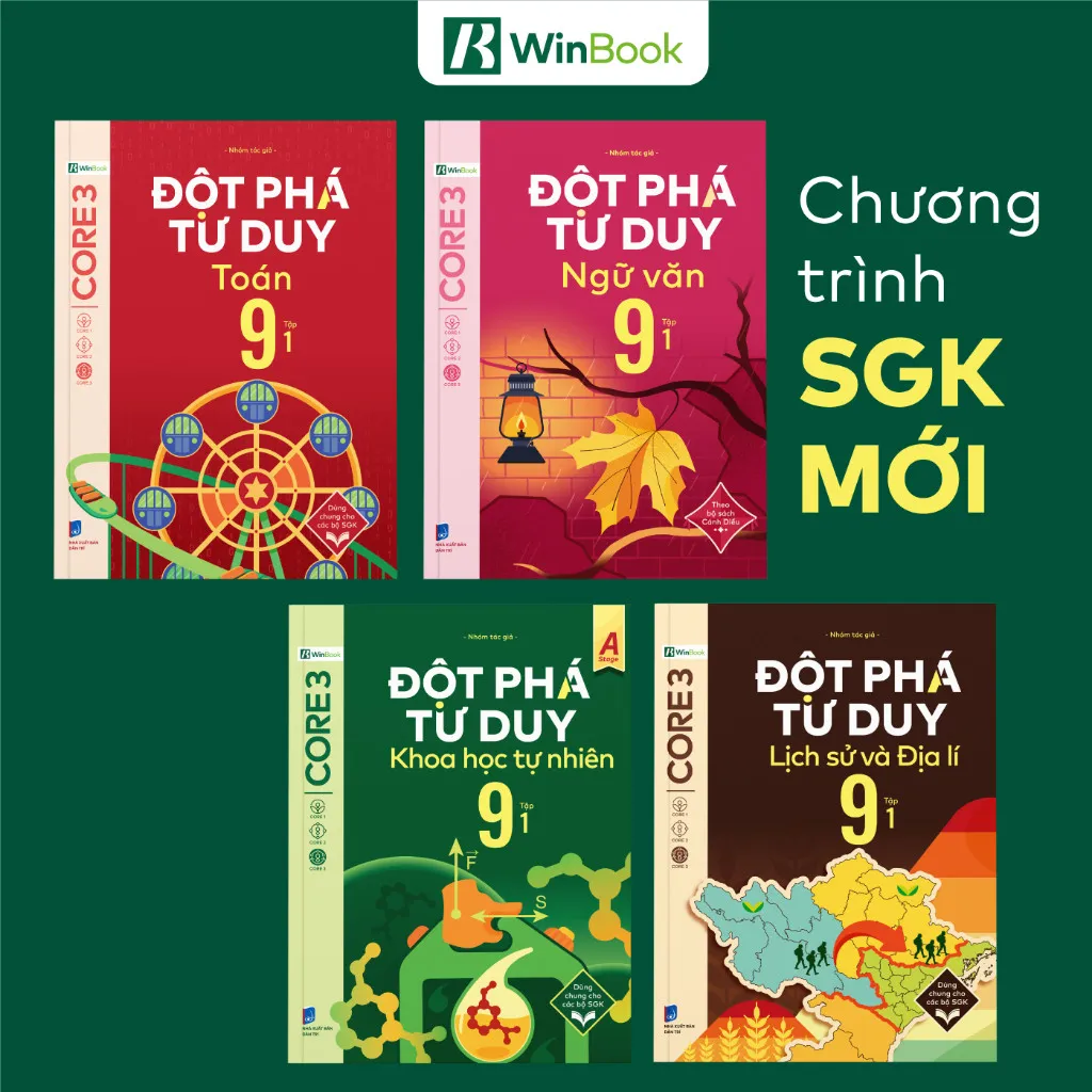 Ảnh Sách – Đột phá tư duy Lớp 9 – Toán, Ngữ văn, Khoa học tự nhiên, Lịch sử và Địa lí - Giúp con tự học 1