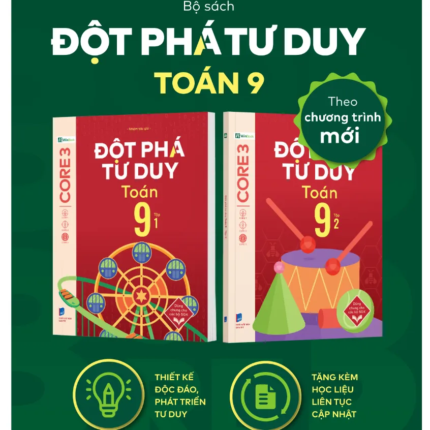 Ảnh Sách - Đột phá tư duy Toán, Văn, Sử, Địa, Khoa Học Tự Nhiên Lớp 9 - in màu - Dùng chung cho các bộ SGK chương trình mới 2