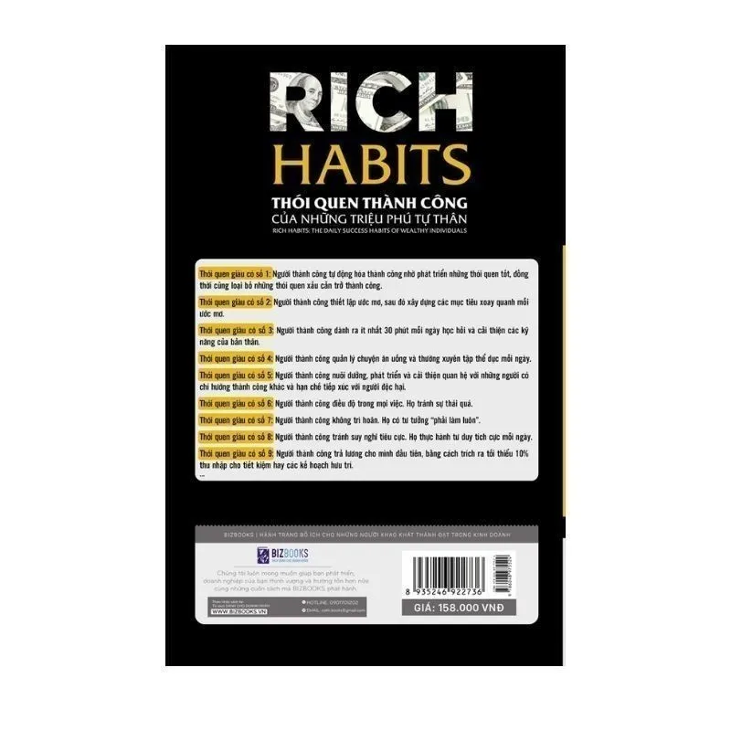 Ảnh Sách Rich Habits - Thói Quen Thành Công Của Những Triệu Phú Tự Thân Phát triển bản thân Tác Giả Thomas C. Corley Newbook 3