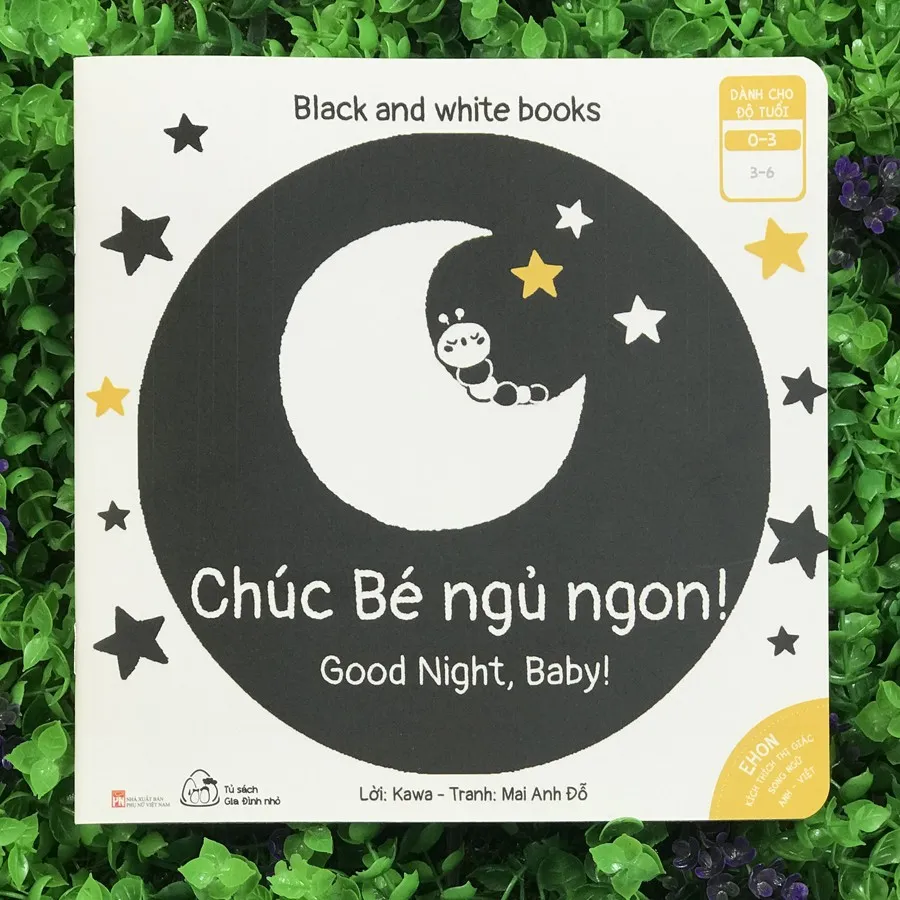 Ảnh Sách - Song Ngữ - Black and White books - Chúc Bé Ngủ Ngon (0-3 tuổi) 1
