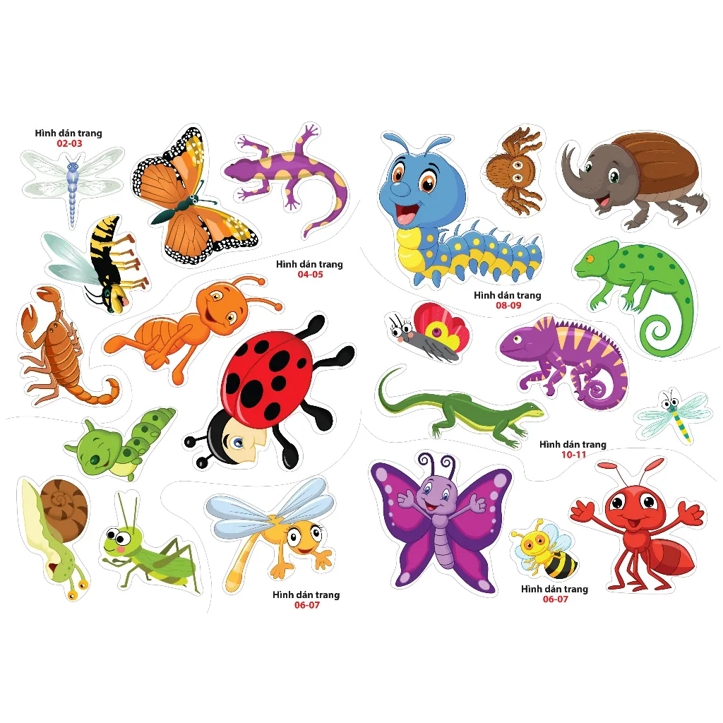 Ảnh Sách - Sticker dán hình thông minh - Côn Trùng, Bò Sát, Lưỡng Cư (VT) 2