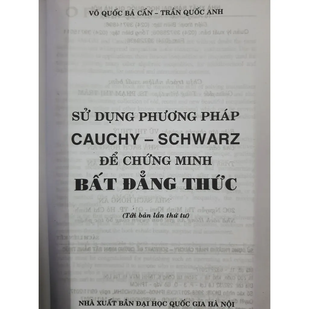Ảnh Sách - Sử dụng phương pháp Cauchy - Schwarz để chứng minh Bất Đẳng Thức 1