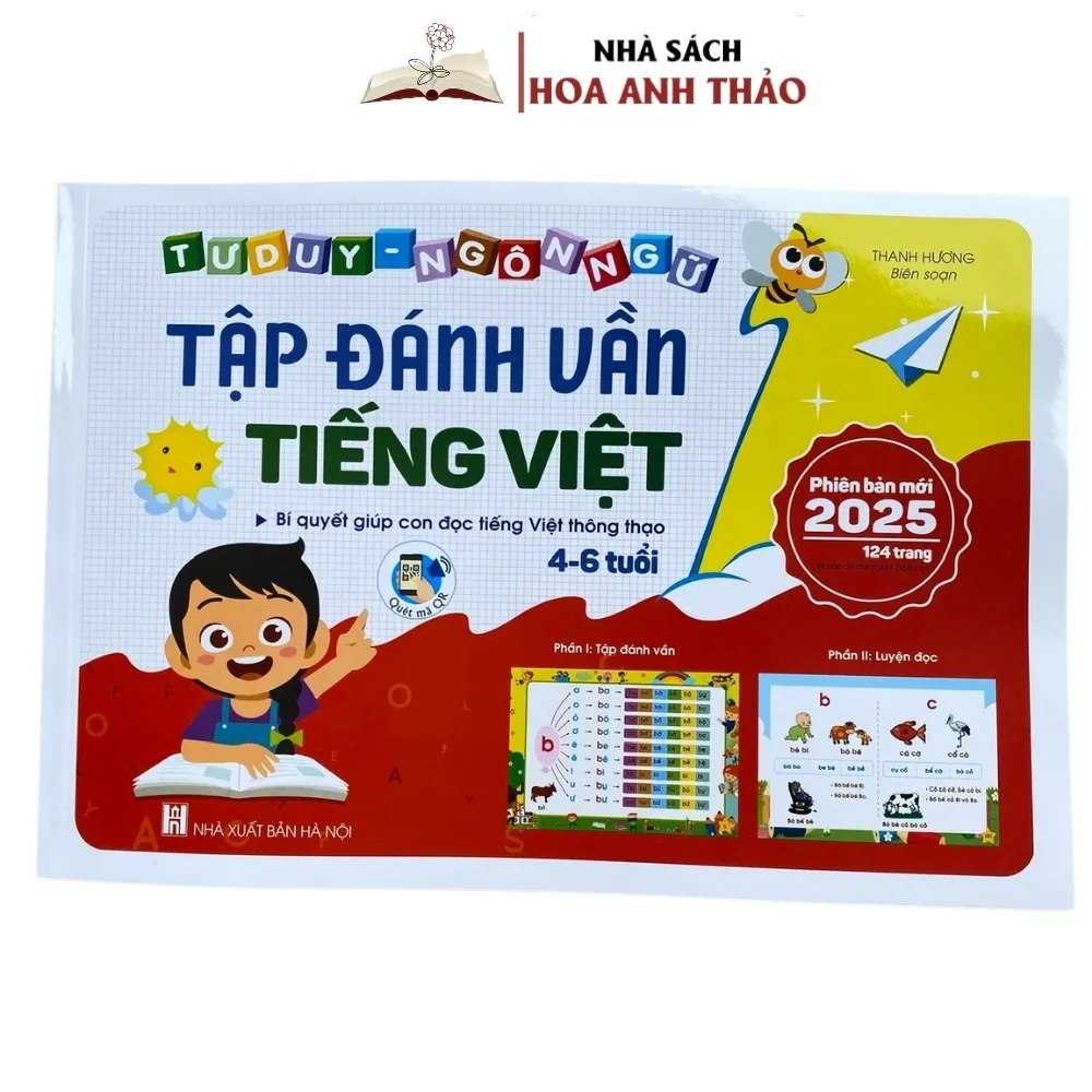 Ảnh Sách - Tập đánh vần tiếng việt phiên bản mới 2025 kèm file đọc và video hướng dẫn cách ghép vần - nhà sách Hoa Anh Thảo 1