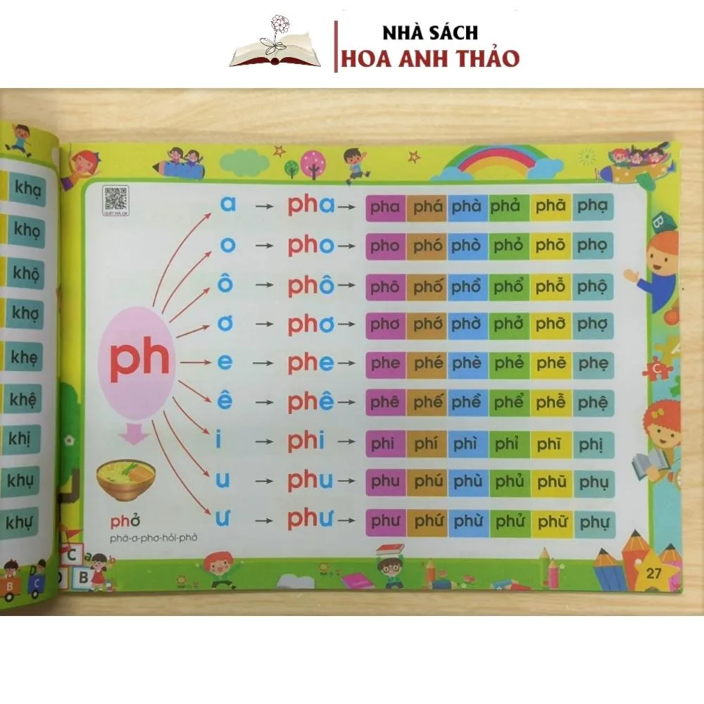 Ảnh Sách - Tập đánh vần tiếng việt phiên bản mới 2025 kèm file đọc và video hướng dẫn cách ghép vần - nhà sách Hoa Anh Thảo 3