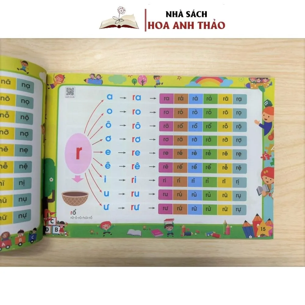 Ảnh Sách - Tập đánh vần tiếng việt phiên bản mới 2025 kèm file đọc và video hướng dẫn cách ghép vần - nhà sách Hoa Anh Thảo 4