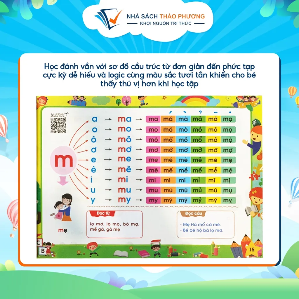 Ảnh Sách - Tập đánh vần Tiếng Việt theo sơ đồ tư duy phiên bản mới 4.0 (có âm thanh, quét mã QR) 4