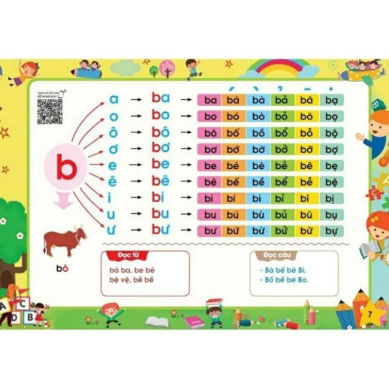 Ảnh Sách - Tập Đánh Vần Tiếng Việt Phiên Bản Tương Tác Nghe Đọc (Quét mã đọc QR) 3