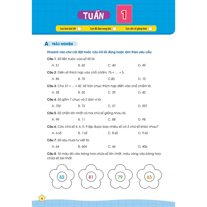 Ảnh Sách Tham Khảo -Phiếu Bài Tập Cuối Tuần Toán 2 (35 Tuần Học) - MEGABOOK 4