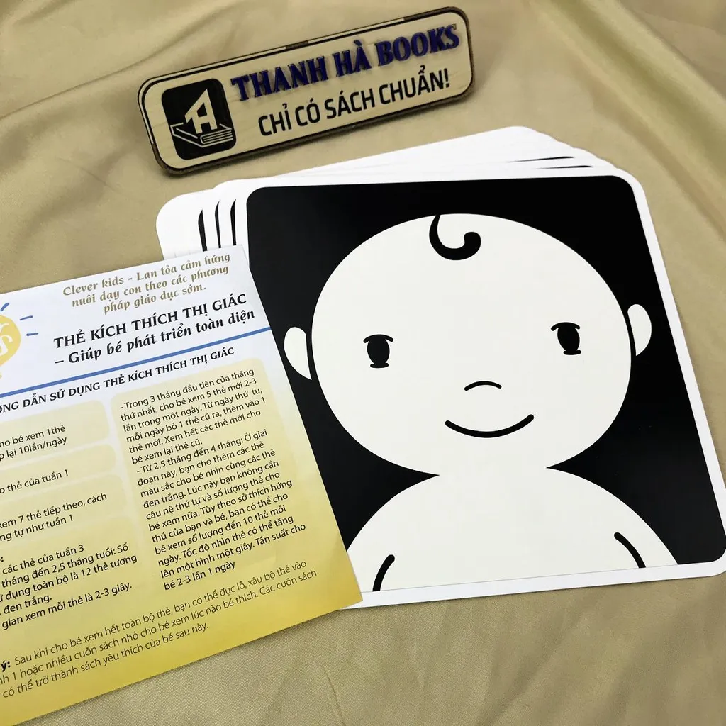 Ảnh Sách - Thẻ Kích Thích Thị Giác - Giúp Bé Phát Triển Toàn Diện - Khởi Động (Gồm 6 thẻ đen trắng) 4