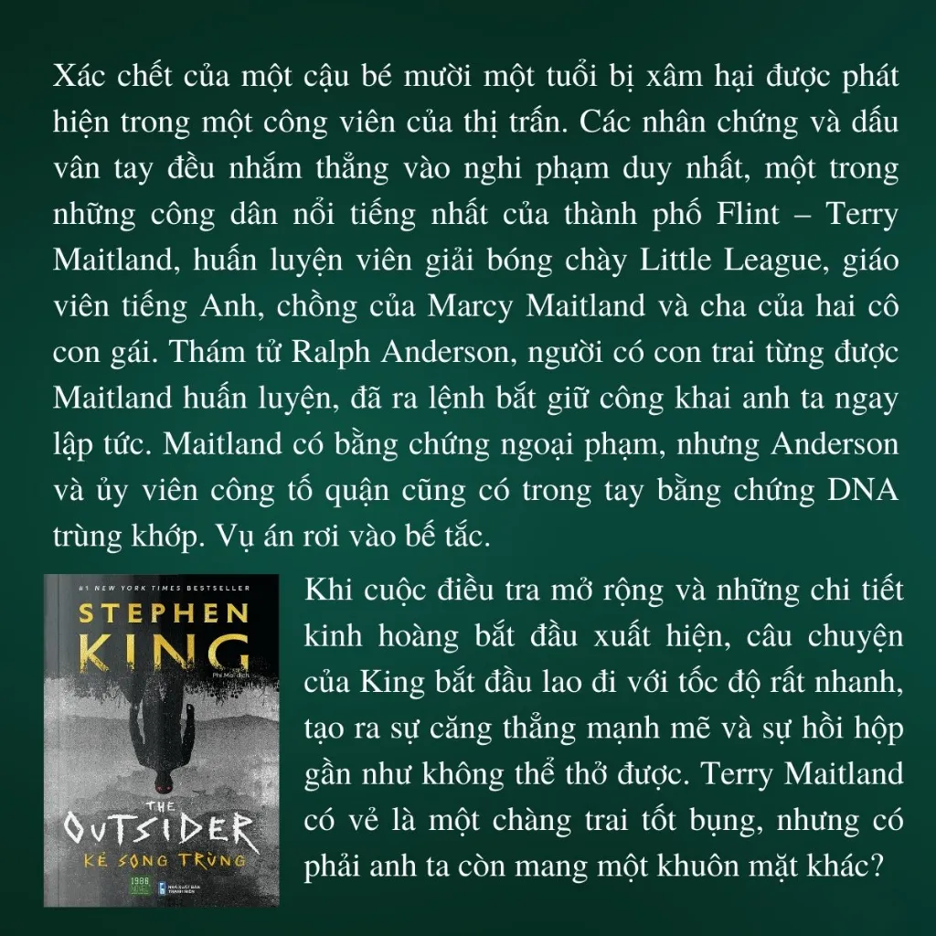 Ảnh Sách - The Outsider - Kẻ Song Trùng - Stephen King 2