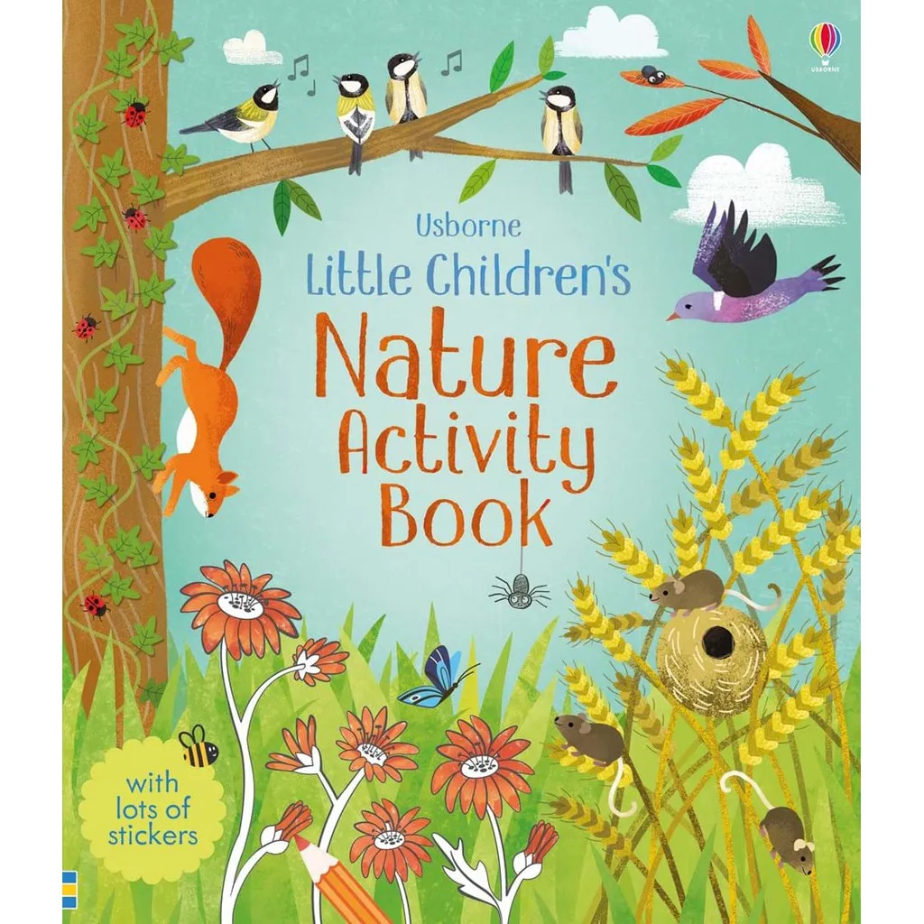 Ảnh Sách tiếng anh Usborne - Little children's Activity book - tổng hợp kỹ năng hoạt động cho bé tìm kiếm, tô màu, bóc dán, 1