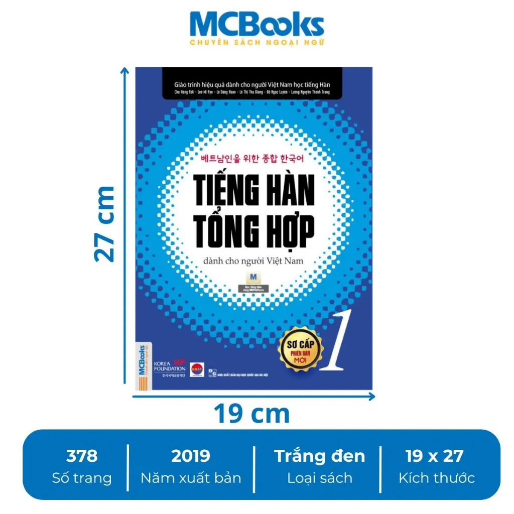 Ảnh Sách - Tiếng Hàn Tổng Hợp Dành Cho Người Việt Nam - Giáo trình kèm sách bài tập - MCBooks 2
