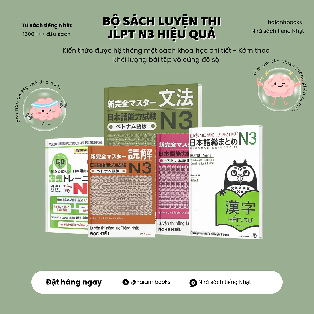Ảnh Sách tiếng Nhật - Combo 5 Cuốn Sách Học N3 Tuyển chọn (Luyện Thi JLPT N3) 2