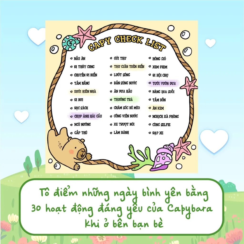 Ảnh Sách Tô màu Capybara & Trái tim mặt trời 3