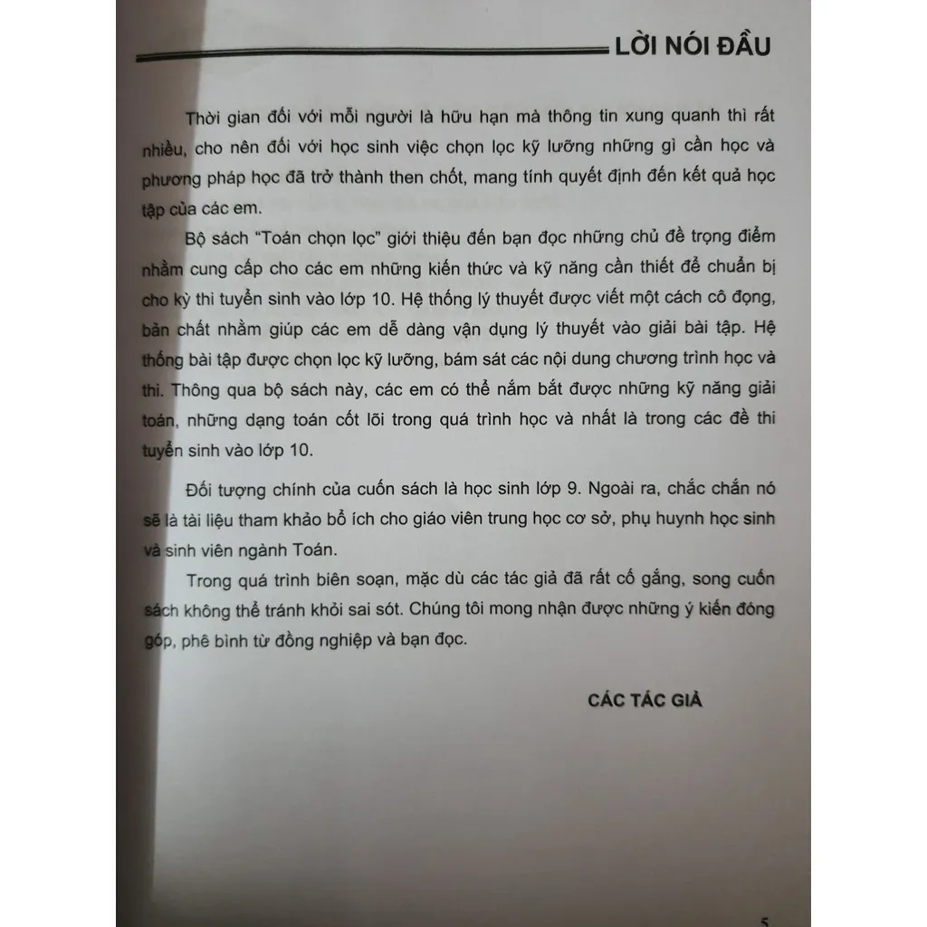 Ảnh Sách - Toán chọn lọc ôn thi vào lớp 10 2