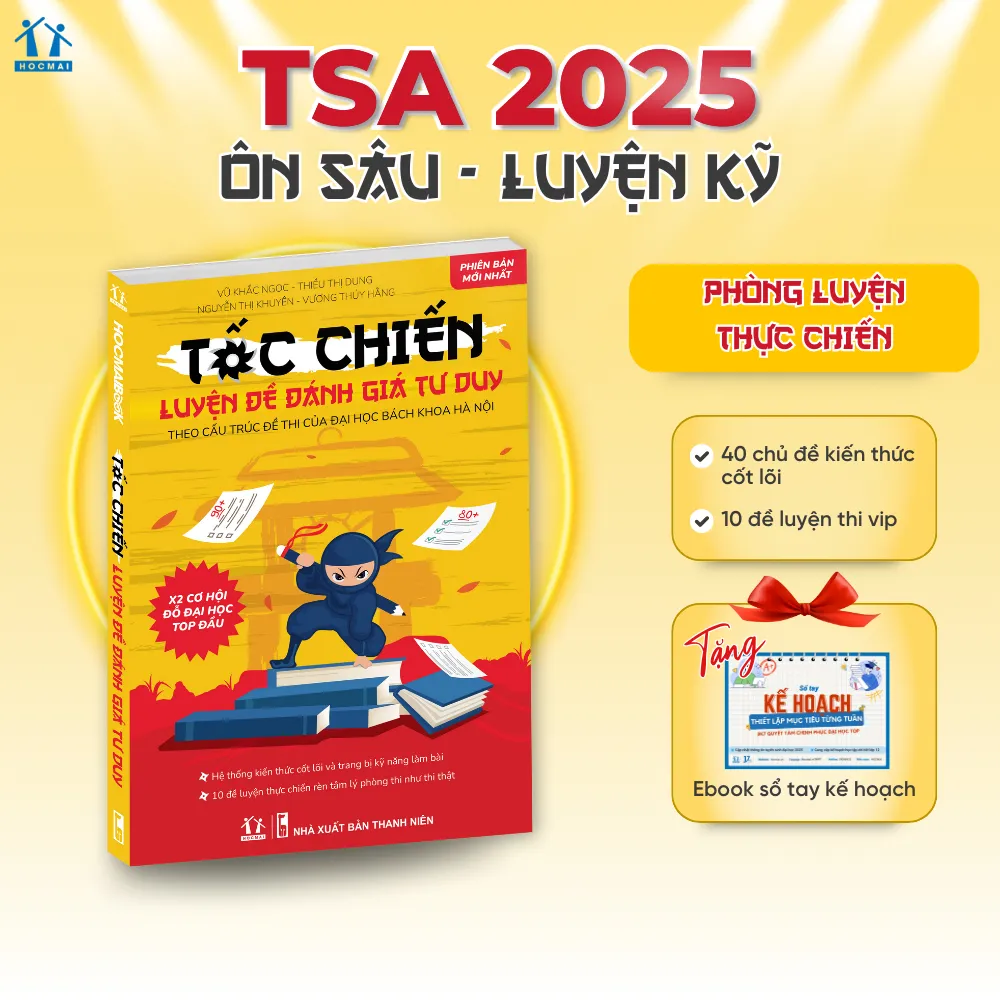 Ảnh Sách Tốc chiến luyện đề Đánh giá tư duy Đại học Bách Khoa Hà Nội - HOCMAI 1