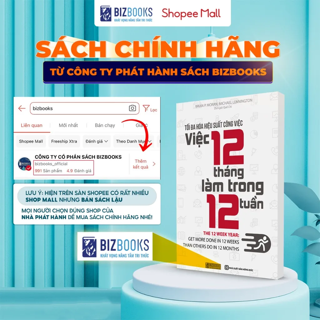 Ảnh Sách - Tối đa hóa hiệu suất công việc Việc 12 tháng làm trong 12 tuần - BizBooks 2