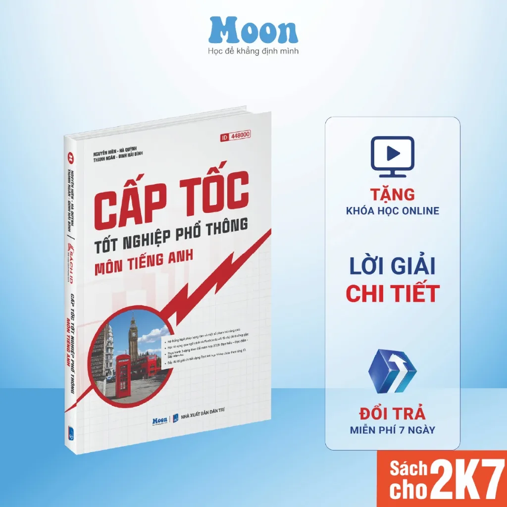 Ảnh Sách tổng ôn cấp tốc tiếng anh luyện thi đánh giá năng lực, ôn thi THPT quốc gia | Sách ID 1