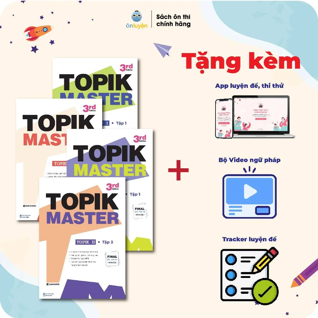 Ảnh Sách TOPIK MASTER - Luyện đề TOPIK I + TOPIK II với Đề thi mẫu chuẩn cấu trúc, có chấm chữa chi tiết 1