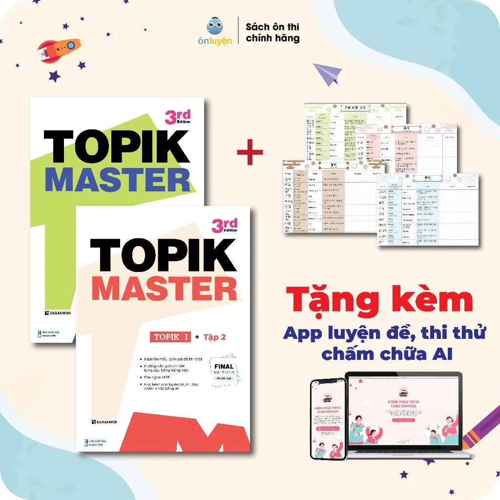 Ảnh Sách TOPIK MASTER - Luyện đề TOPIK I + TOPIK II với Đề thi mẫu chuẩn cấu trúc, có chấm chữa chi tiết 3