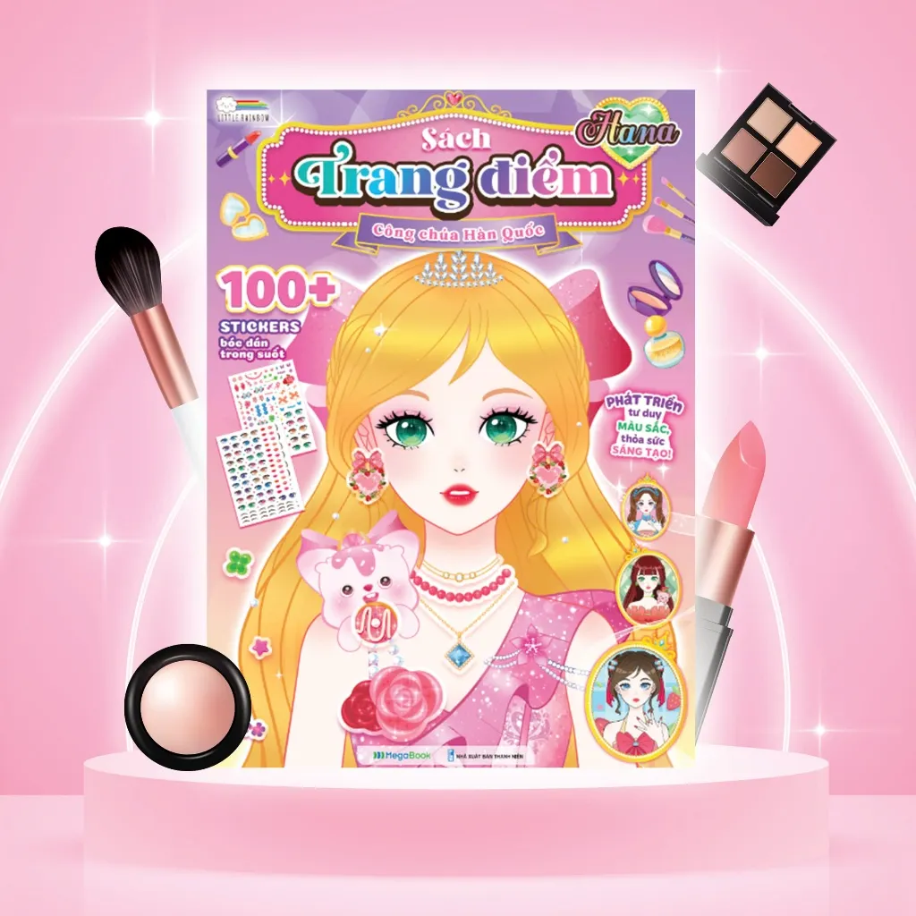 Ảnh Sách Trang điểm Công chúa Hàn Quốc Hana- Bóc dán sticker cho bé gái siêu xinh 2