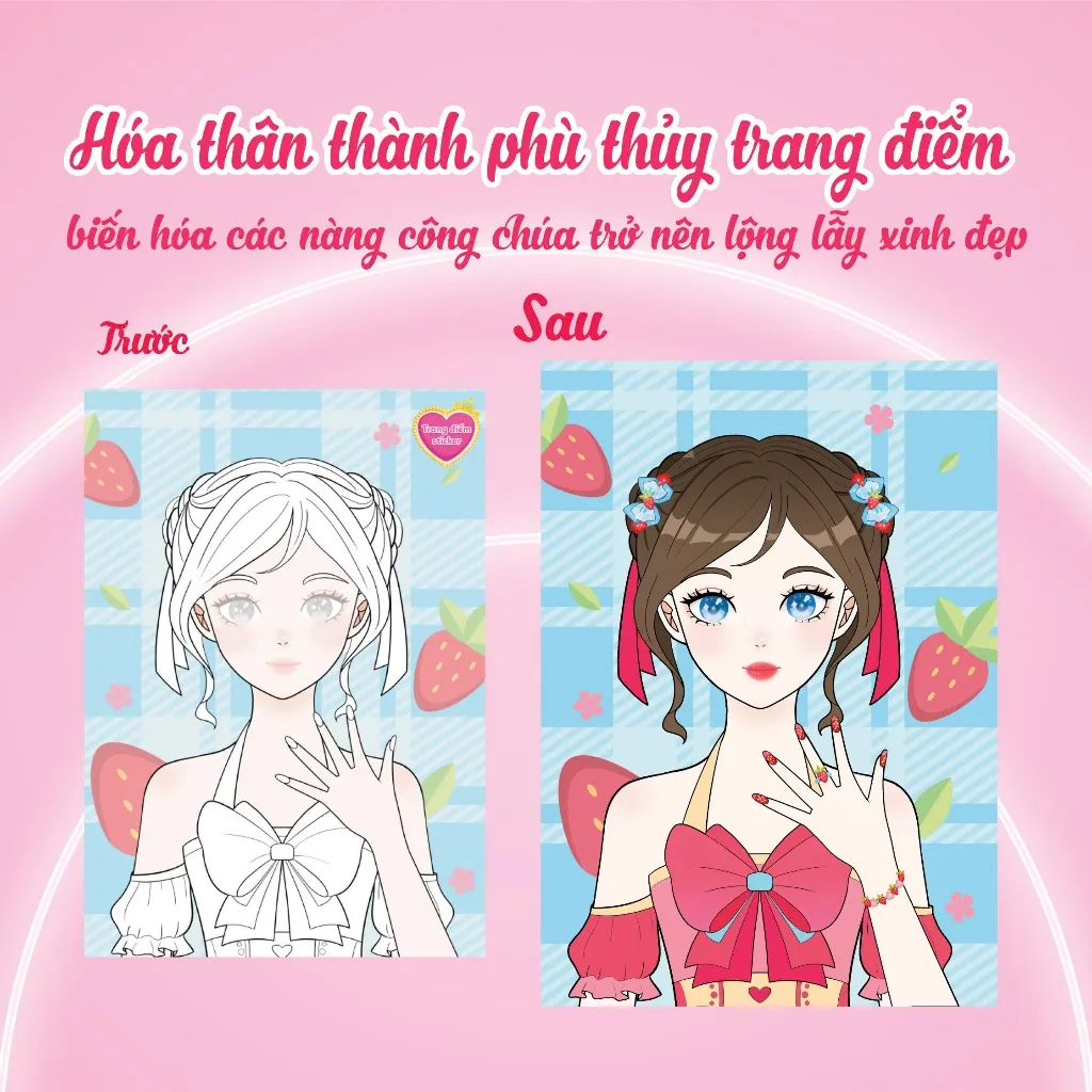 Ảnh Sách Trang điểm Công chúa Hàn Quốc Hana- Bóc dán sticker cho bé gái siêu xinh 4