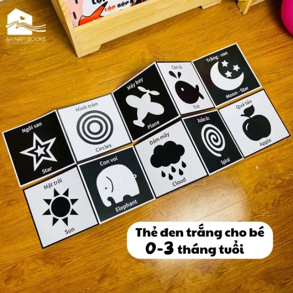 Ảnh Sách - Tranh kích thích thị giác cho trẻ sơ sinh (Bộ 3 thẻ) 4