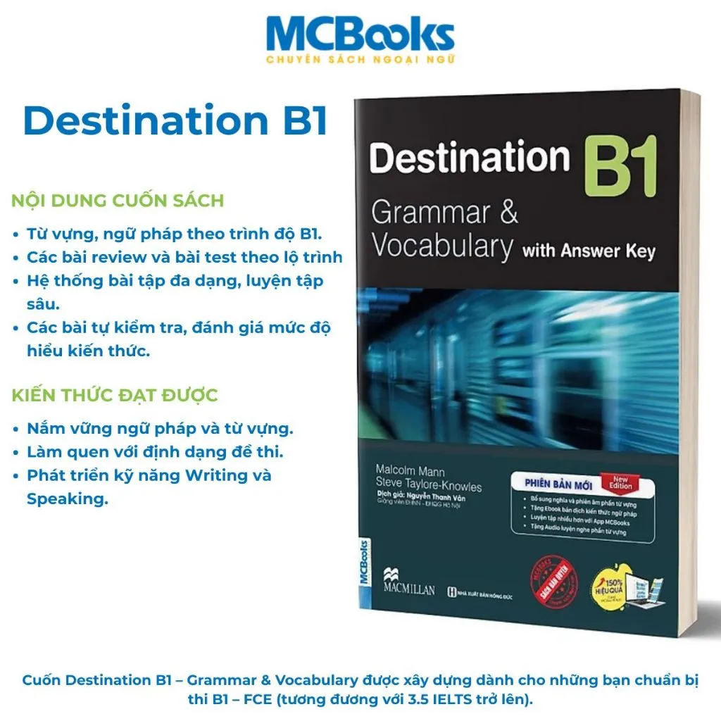 Ảnh Sách - Trọn Bộ Giáo Trình Tiếng Anh Destination Grammar & Vocabulary B1, B2, C1&C2 - MCBooks 3
