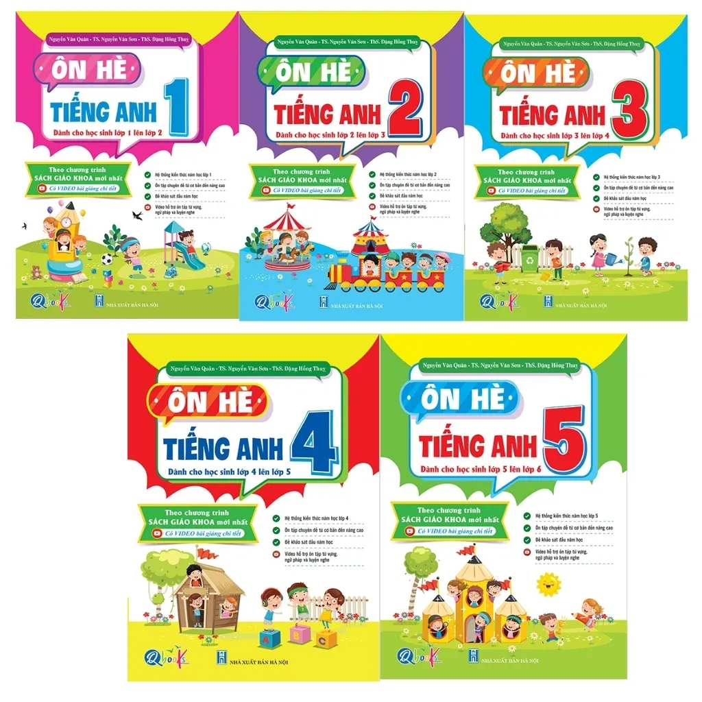 Ảnh Sách - Trọn bộ ôn hè Toán, Tiếng Việt, Tiếng Anh lớp 1,2,3,4,5 (3 cuốn)- Qbooks 1