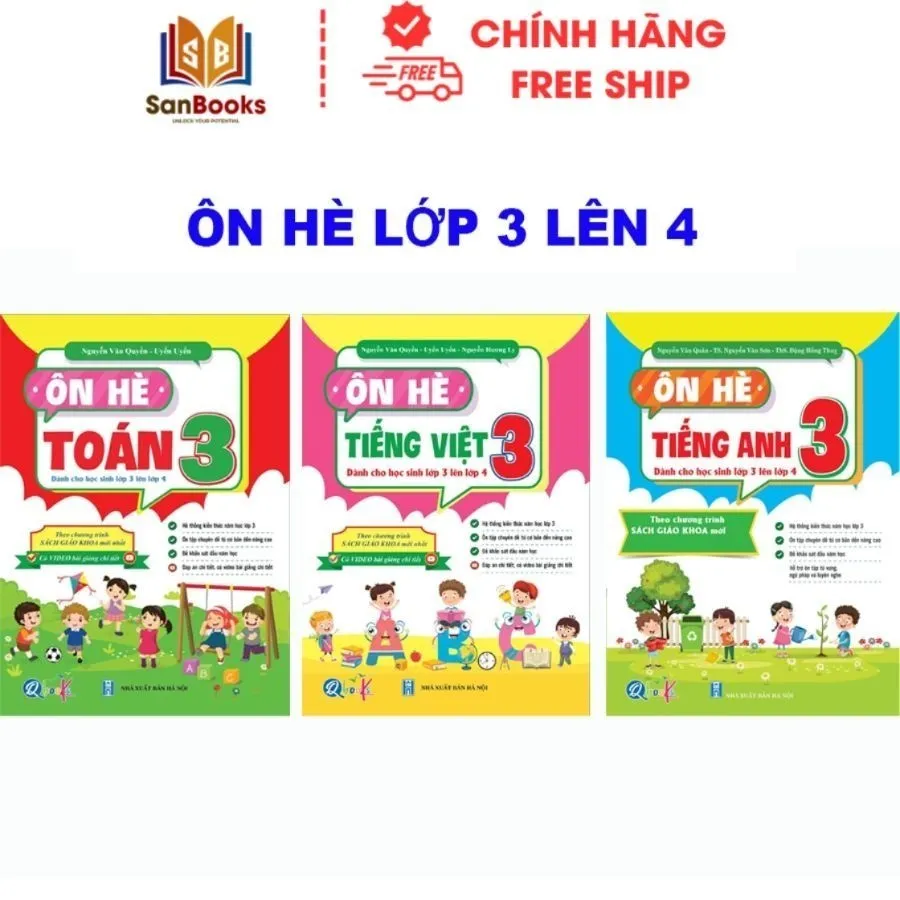 Ảnh Sách - Trọn bộ ôn hè Toán, Tiếng Việt, Tiếng Anh lớp 1,2,3,4,5 (3 cuốn)- Qbooks 4