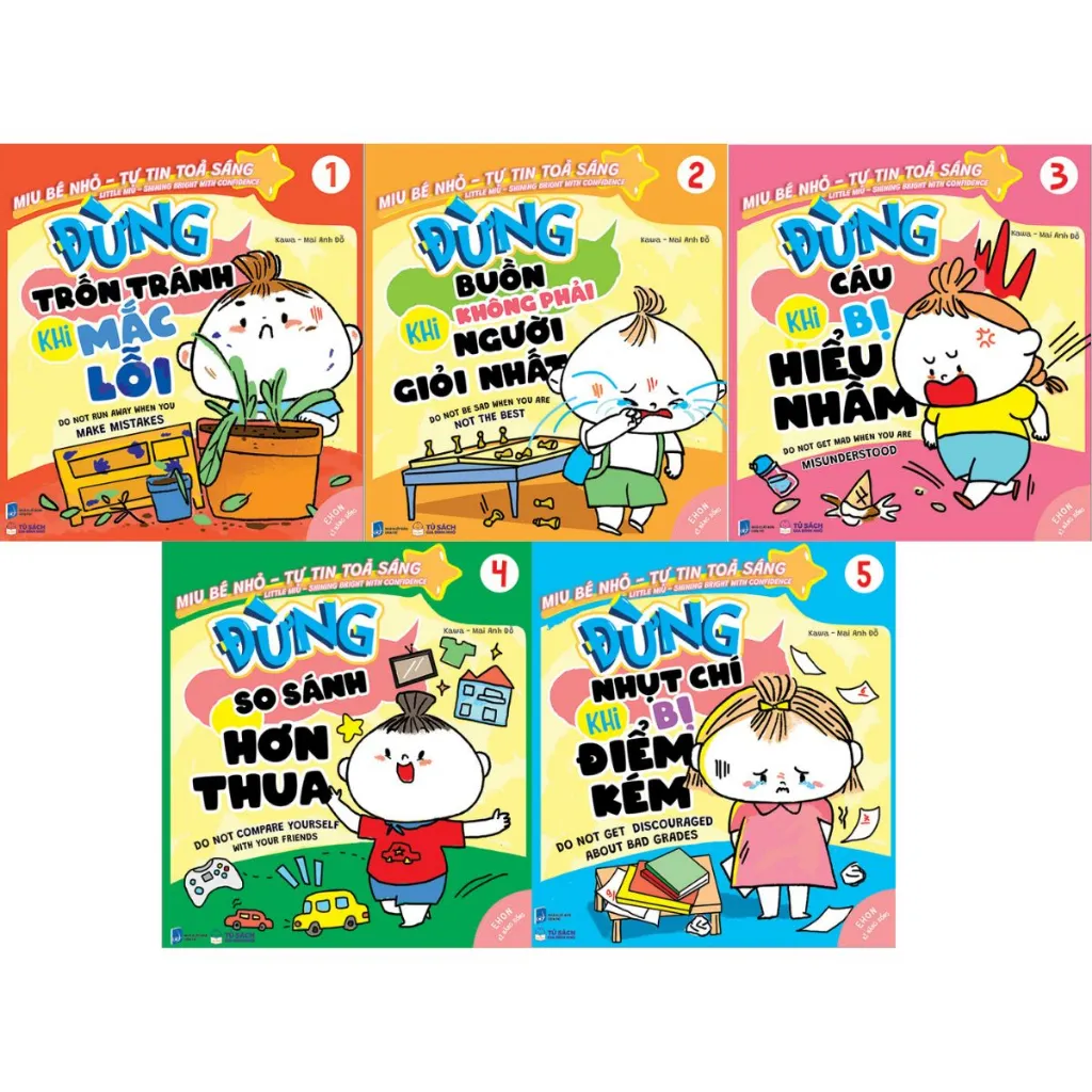 Ảnh Sách - Truyện tranh Ehon song ngữ Miu Bé Nhỏ - Tự Tin Tỏa Sáng - Bộ 10 quyển, bộ 5 quyển 1