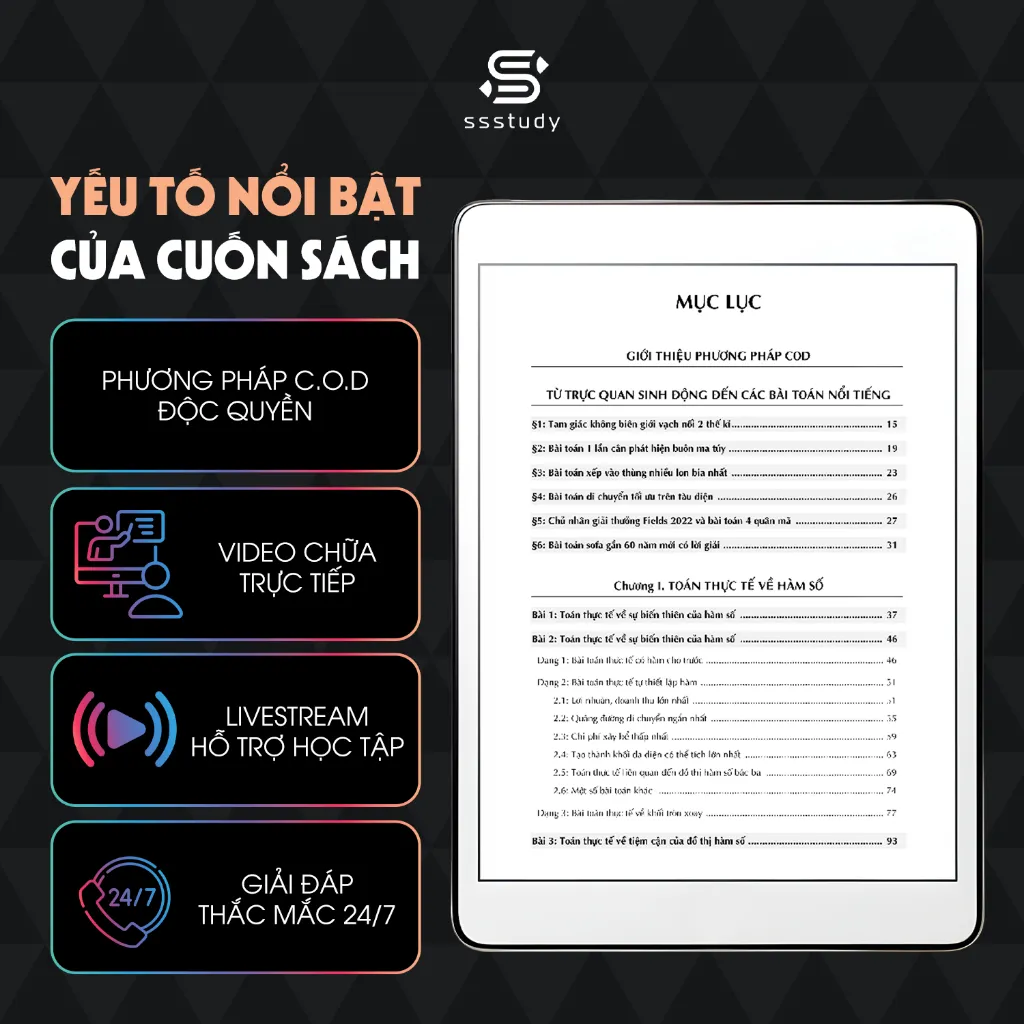 Ảnh Sách Tư Duy Giải Các Bài Toán Thực Tế SSSTUDY - thầy Nguyễn Tiến Đạt và thầy Trần Phương 2