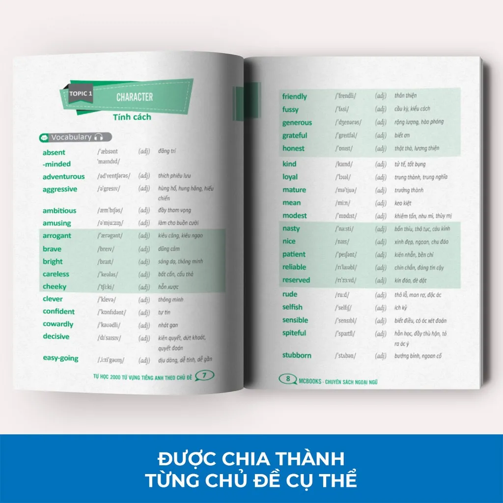 Ảnh Sách Tự Học 2000 Từ Vựng Tiếng Anh Theo Chủ Đề Khổ Nhỏ MCFO8708 2