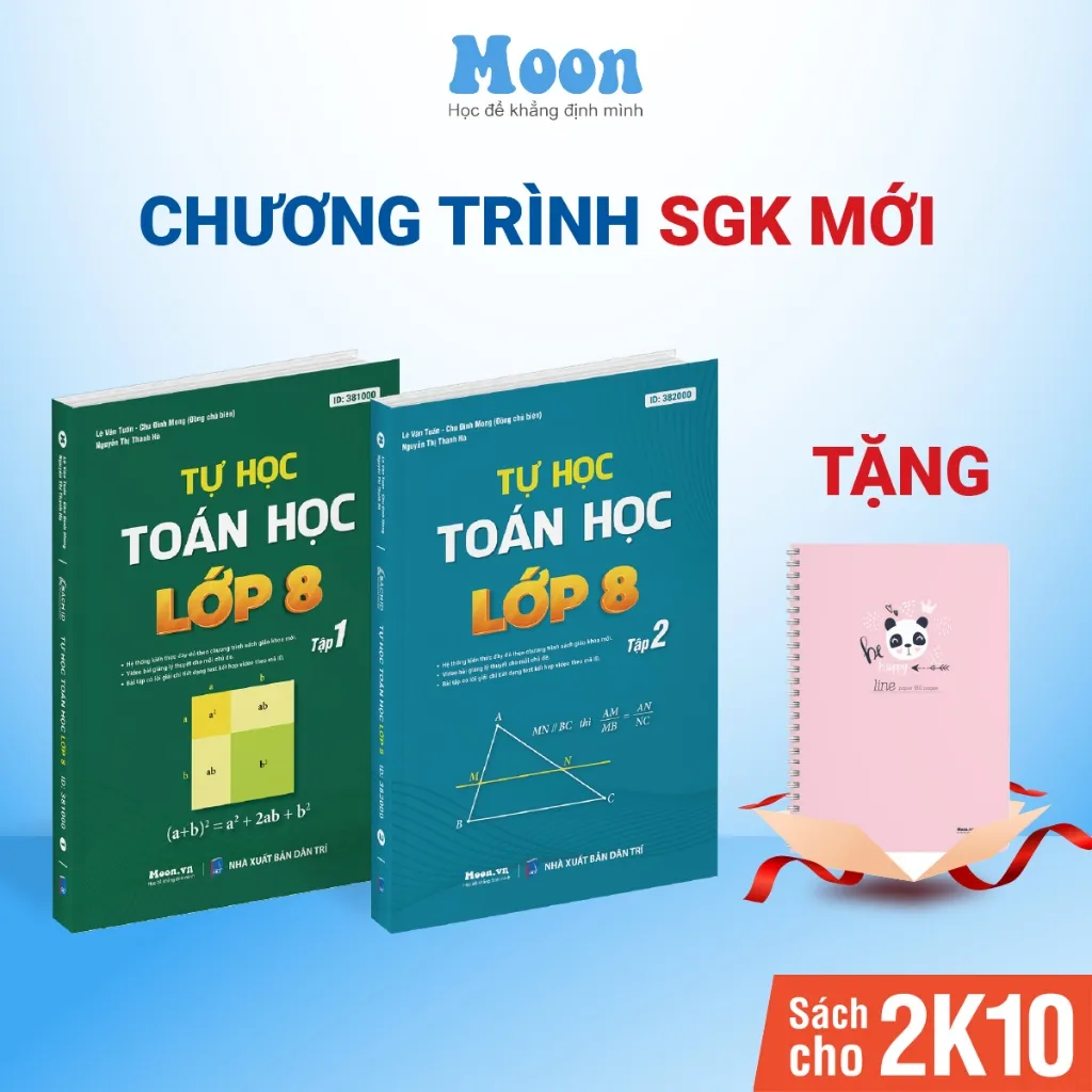 Ảnh Sách tự học Toán học lớp 8, Tự học toán Kết nối tri thức, cánh diều, chân trời sáng tạo | Sách ID 1