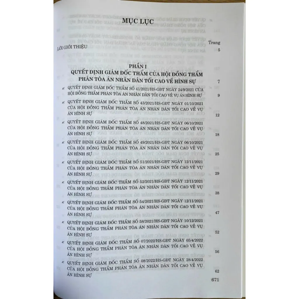 Ảnh Sách Tuyển tập các quyết định giám đốc thẩm của Hội đồng Thẩm phán Tòa án nhân dân tối cao về hình sự, dân sự 1