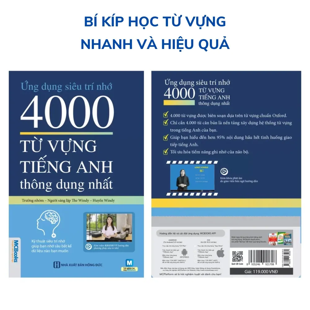 Ảnh Sách - Ứng Dụng Siêu Trí Nhớ 4000 Từ Vựng Tiếng Anh Thông Dụng Nhất Dành Cho Người Học Cơ Bản - Học Kèm App Online 4