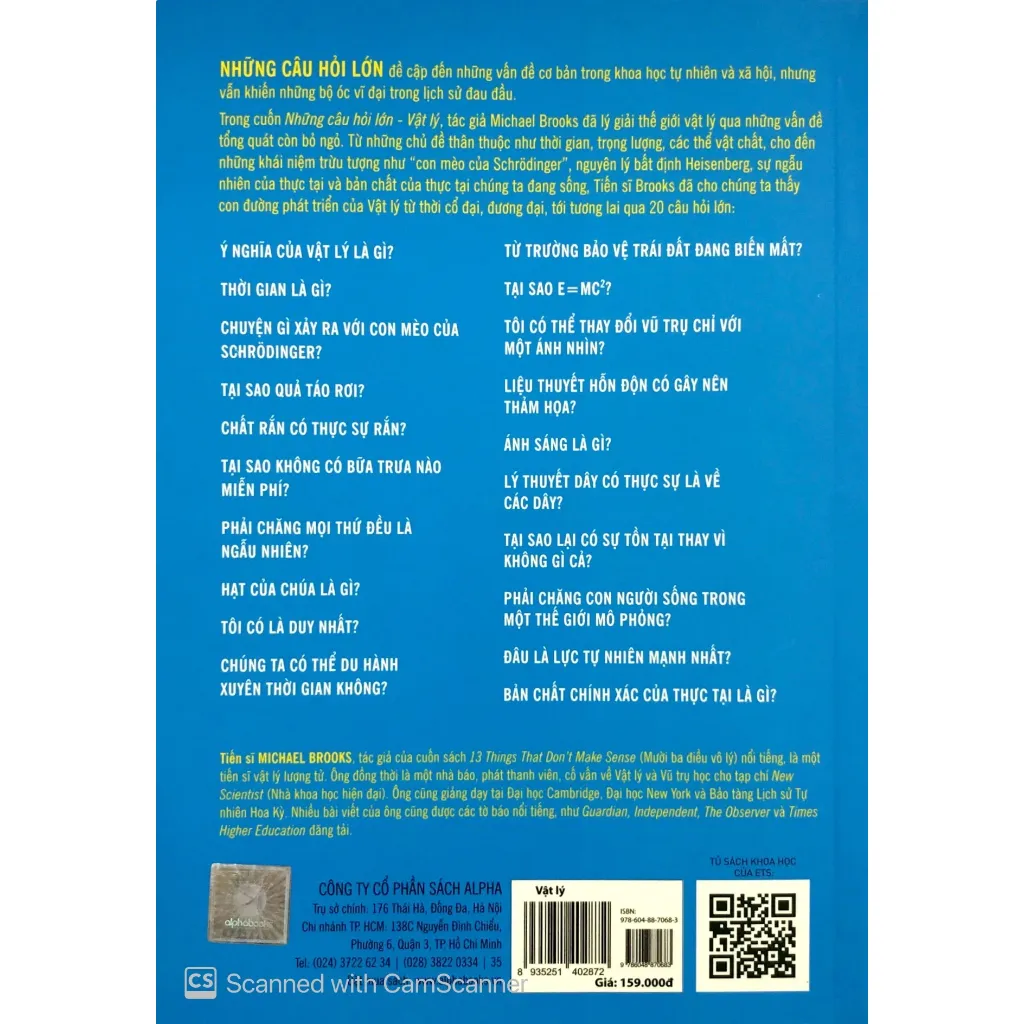 Ảnh Sách - VẬT LÝ (Michael Brooks) Những câu hỏi lớn: Lý giải thế giới vật lý qua 20 câu hỏi lớn 2
