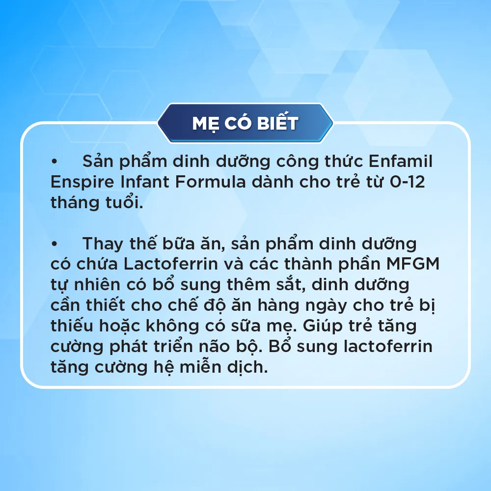 Ảnh Sản phẩm dinh dưỡng công thức Enfamil Enspire Infant Formula 581g (Dành cho trẻ 0 – 12 tháng tuổi) 1
