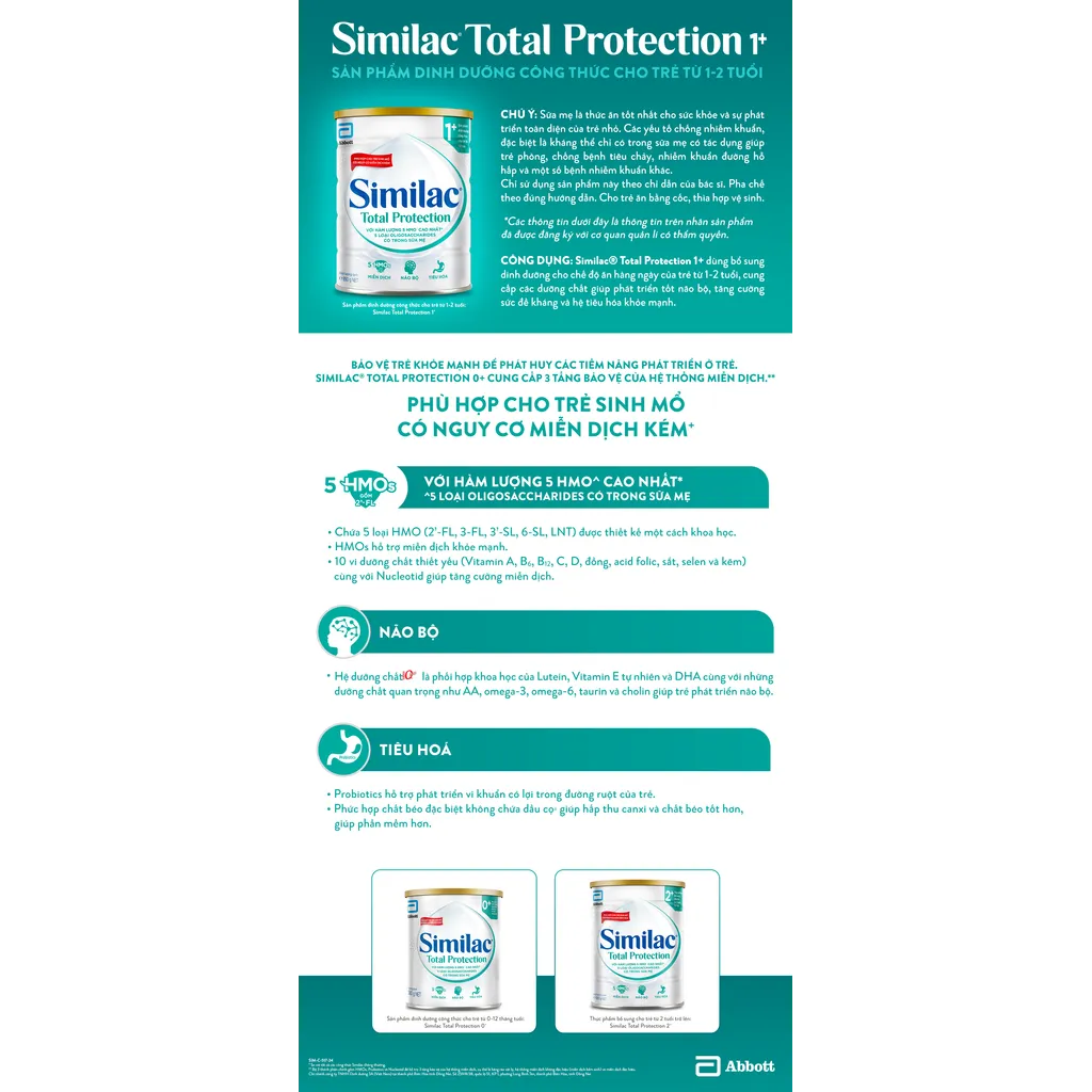 Ảnh Sản phẩm dinhdưỡng côngthức chotrẻ từ1-2tuổi:Similac®Total Protection 1+850g(Phùhợpchotrẻ sinh mổ có nguycơ miễndịchkém) 4