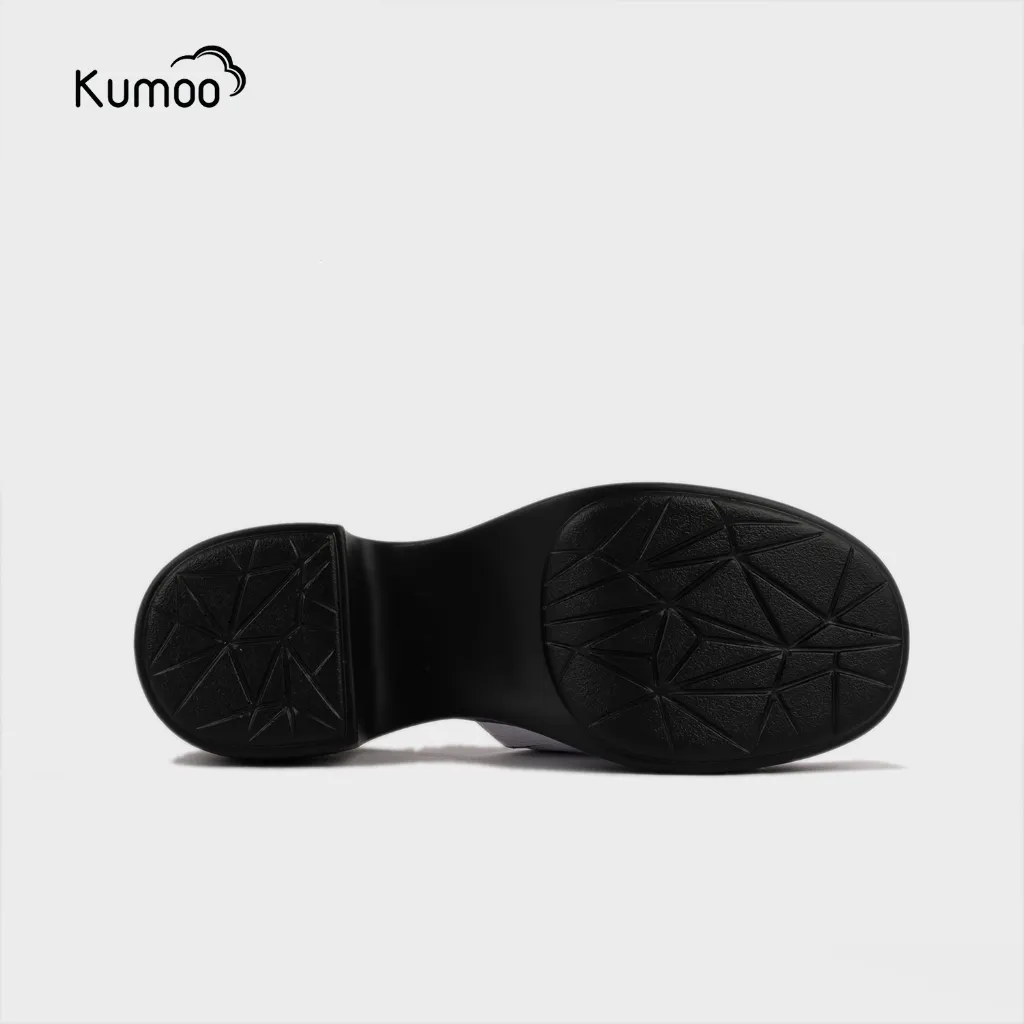 Ảnh Sandal Cao Gót Nữ KUMOO Màu Trắng SDCG-KUMO-011 Đế Vuông Lugsole 7cm Cao Trước 2cm Thời Trang 3