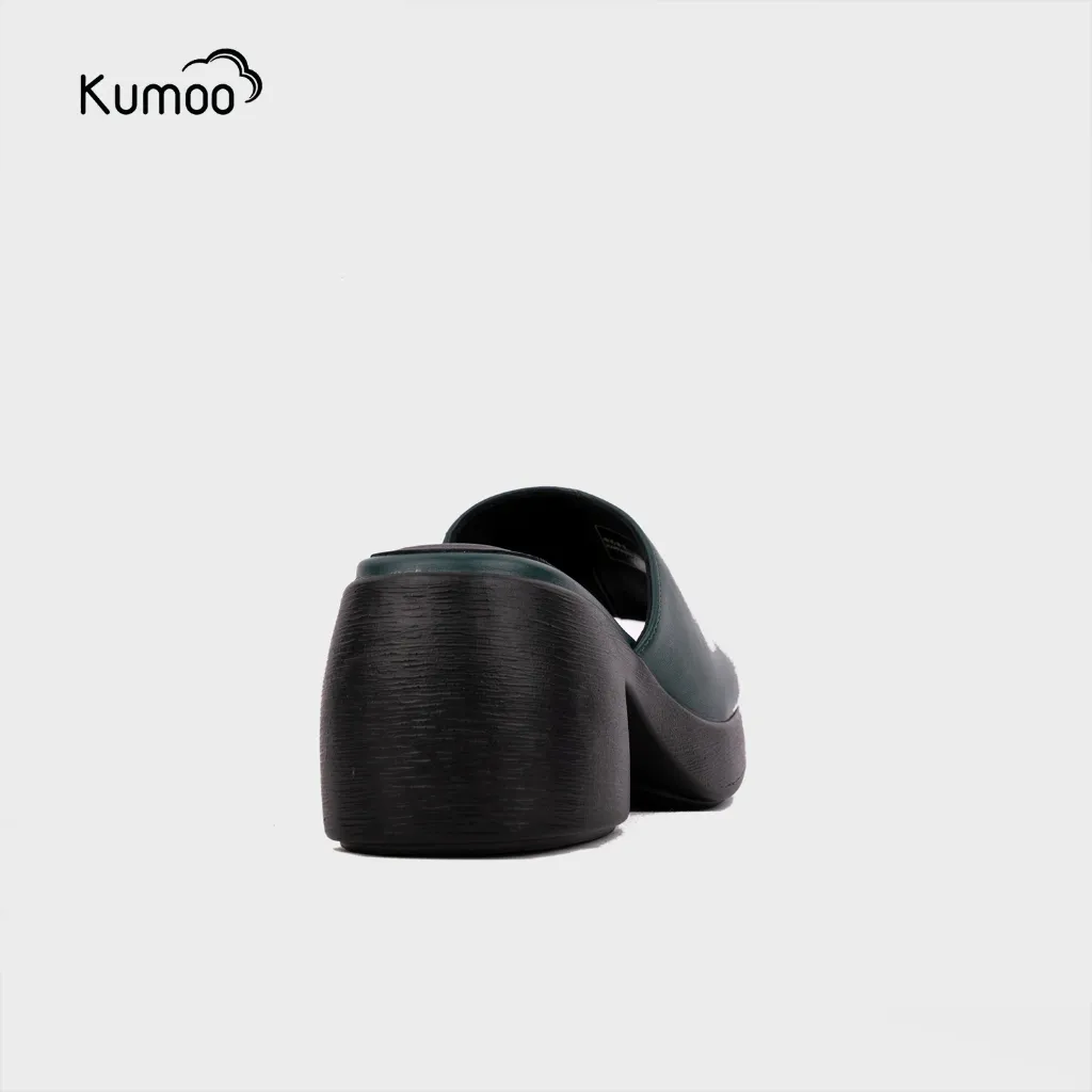 Ảnh Sandal Cao Gót Nữ KUMOO Màu Xanh Ngọc SDCG-KUMO-011 Đế Vuông Lugsole 7cm Cao Trước 2cm Thời Trang 2
