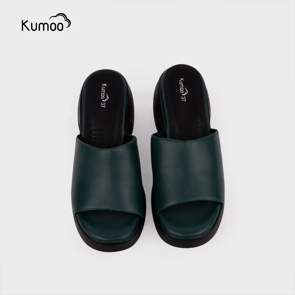 Ảnh Sandal Cao Gót Nữ KUMOO Màu Xanh Ngọc SDCG-KUMO-011 Đế Vuông Lugsole 7cm Cao Trước 2cm Thời Trang 4