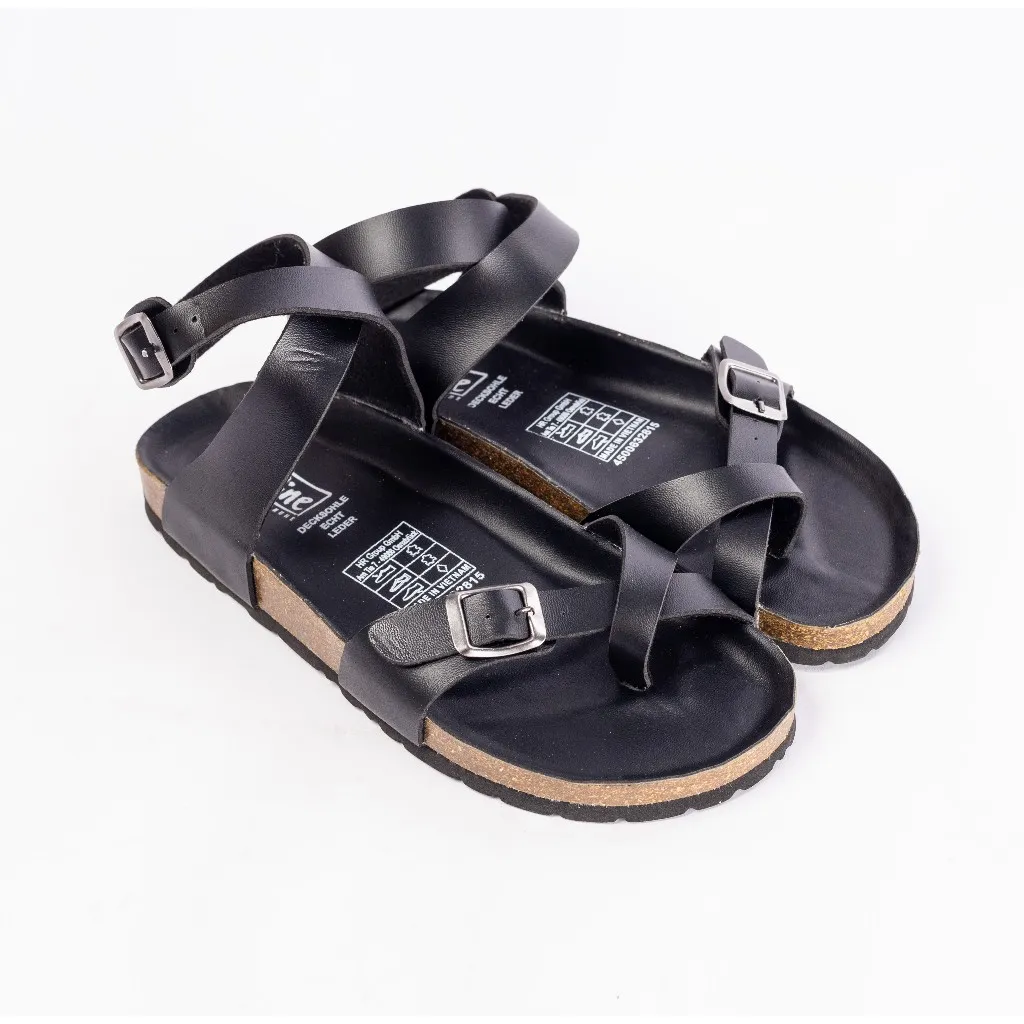 Ảnh Sandal công sở Birken Đế Trấu BIOLINE Official Unisex nam nữ Quai Da PU cao cấp đan cổ chân - PU16 1