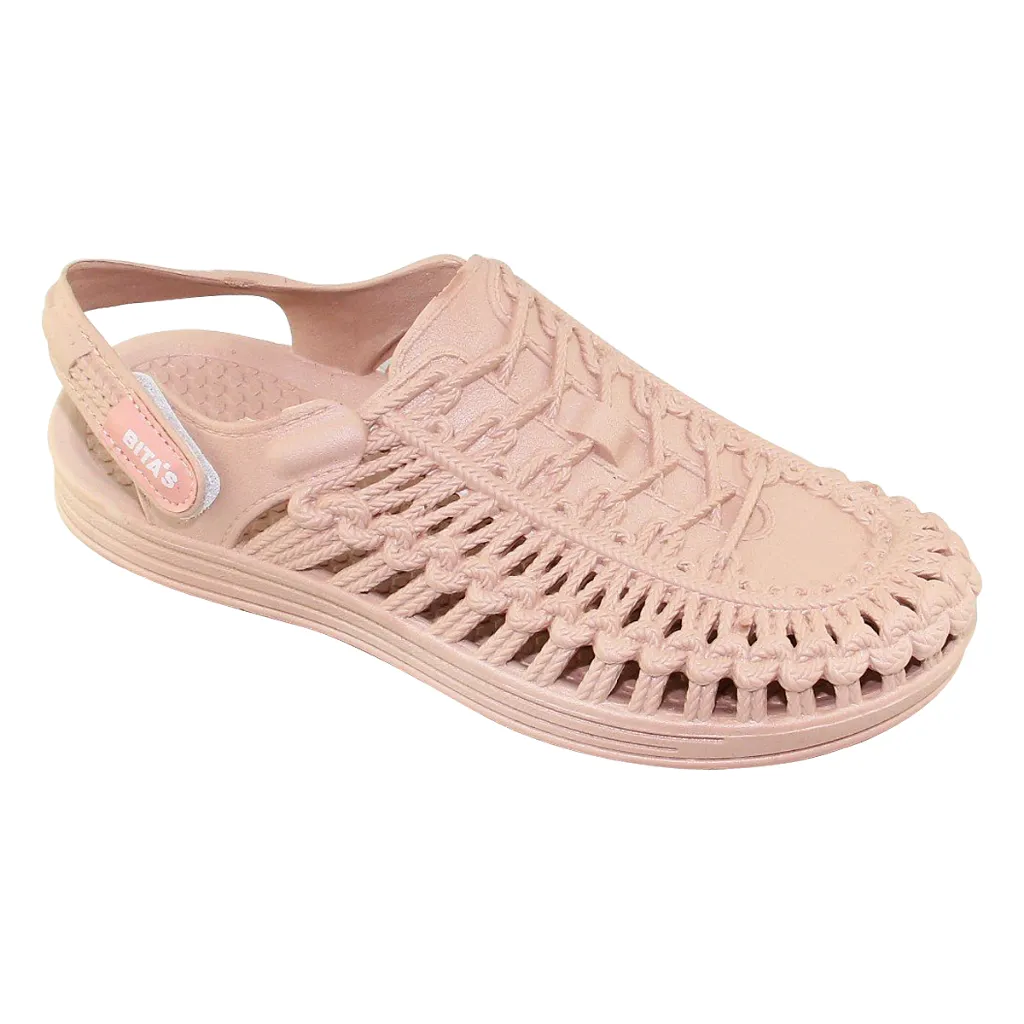 Ảnh Sandal đế bằng nữ Bita's SANRO.01 (Đen + Hồng ruốc + Kem + Tím) 3