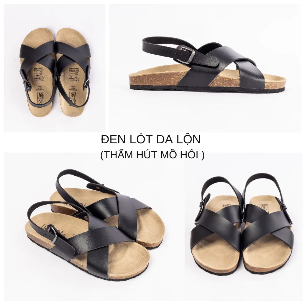 Ảnh Sandal học sinh Birken Đế Trấu BIOLINE Unisex Nam nữ đi học Quai Chữ X - PU11 3
